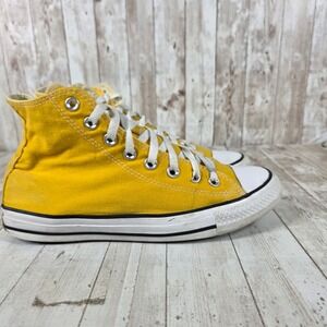Converse Chuck Taylor All Star High Top Yellow Canvas Sneakers Womens